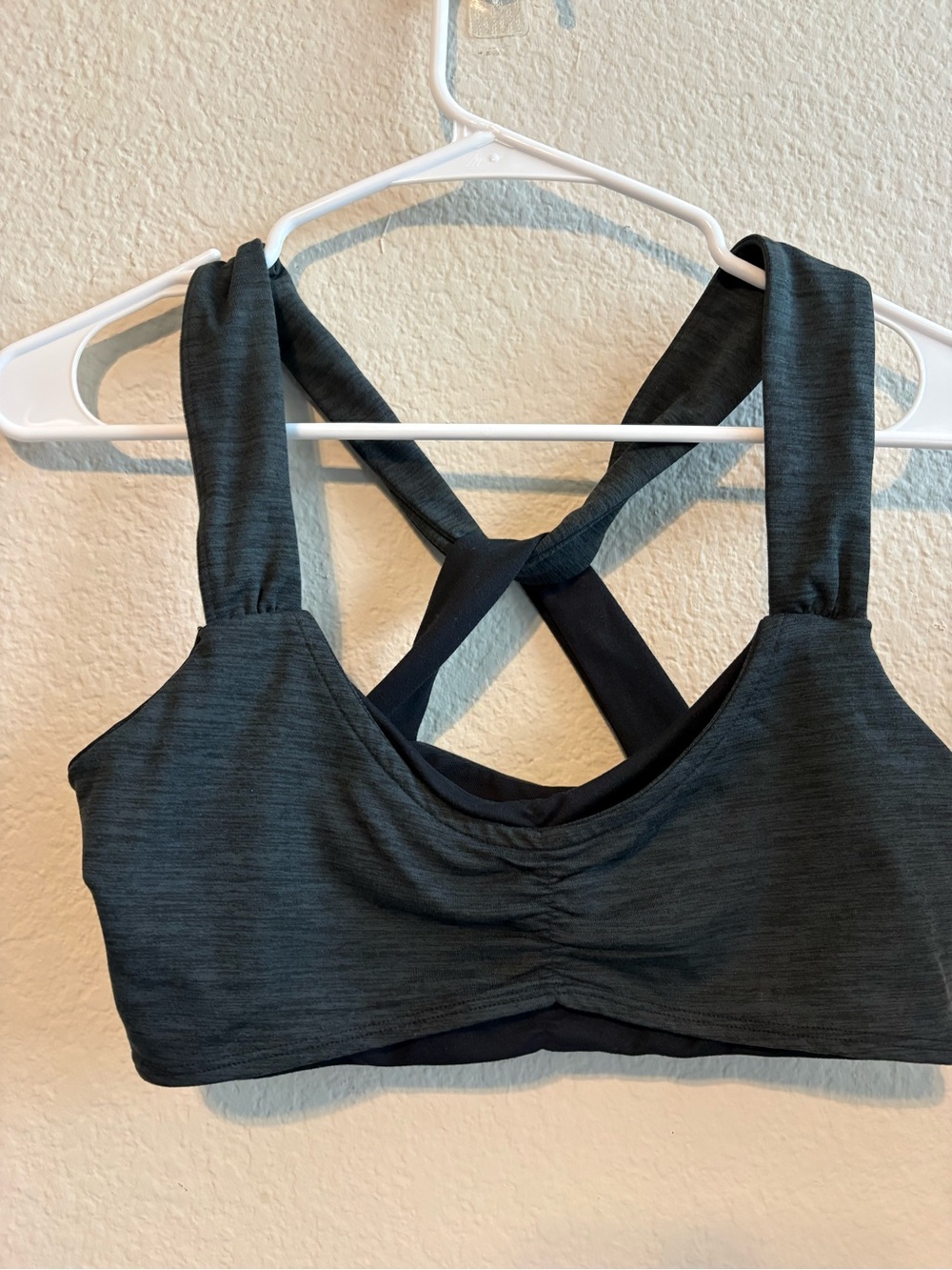 FP Movement by Free People Charcoal Gray Crisscross Back Sports Bra
